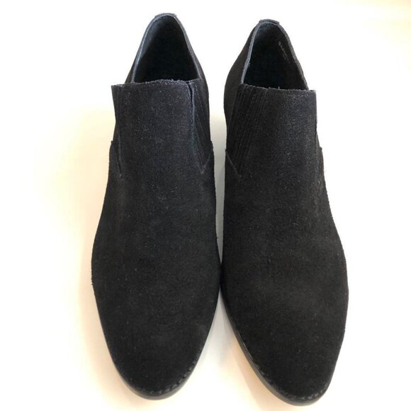 NWT STEVE MADDEN Barnett Black Suede Loafer Gold Metal Cutout Heel 8.5 - Picture 5 of 8